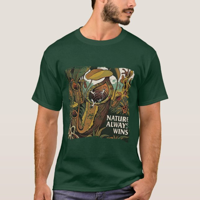 T-shirt La consommation botanique : "La nature gagne toujo (Devant)