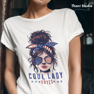T-shirt La cool Lady Vote Vintage Messy Hair Lady Election