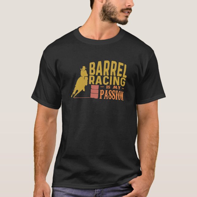 T-shirt La course de barils est ma passion Cheval Far West (Devant)