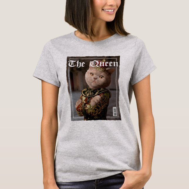 T-shirt La couverture du magazine Queen Cat Faux (Devant)