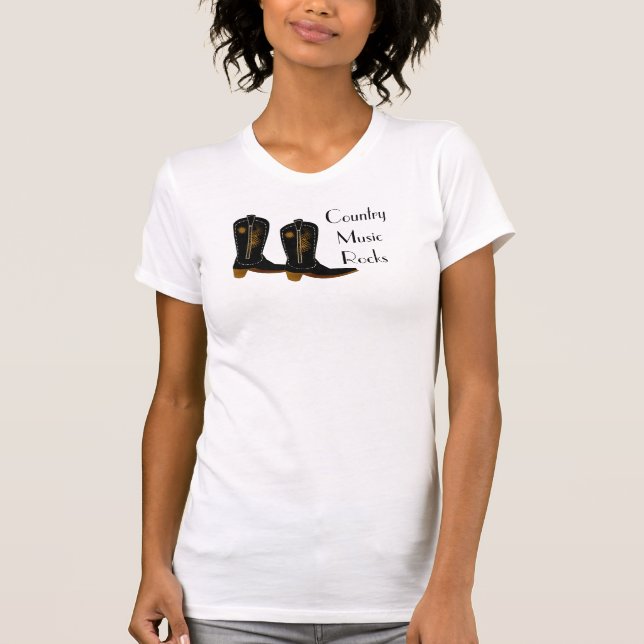 T-shirt La cow-girl de cowboy de roches de musique country (Devant)