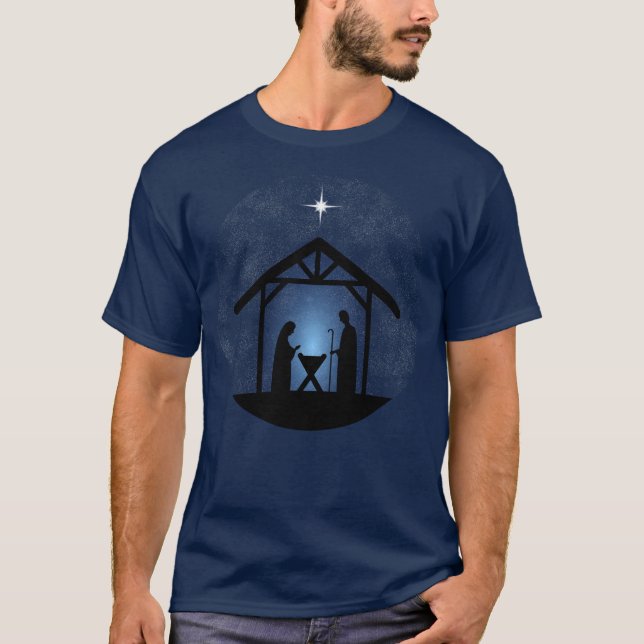 T-shirt La crèche de Noël Scène religieuse (Devant)
