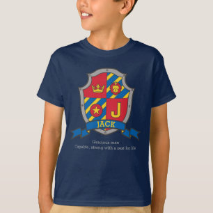 T-shirt La crête de signification de nom de lettre de Jac