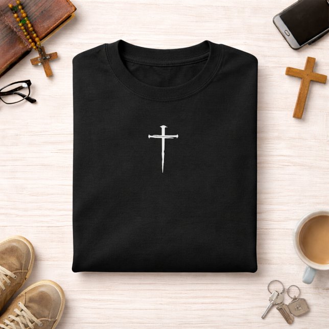 T-shirt La Croix Chrétienne Trois Clous Blancs (Créateur téléchargé)