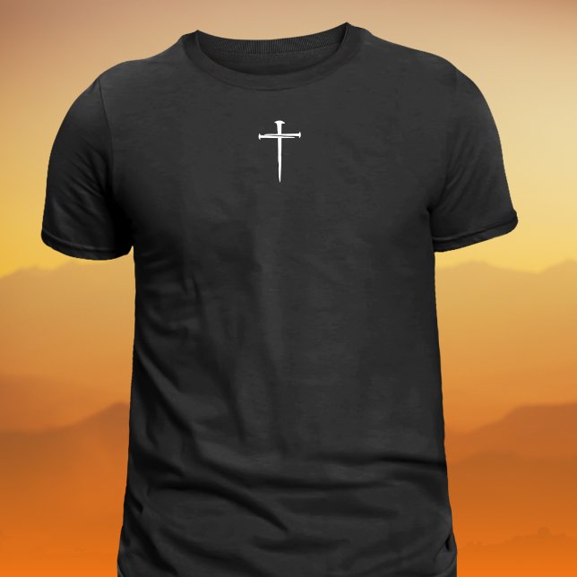 T-shirt La Croix Chrétienne Trois Clous Blancs (Créateur téléchargé)
