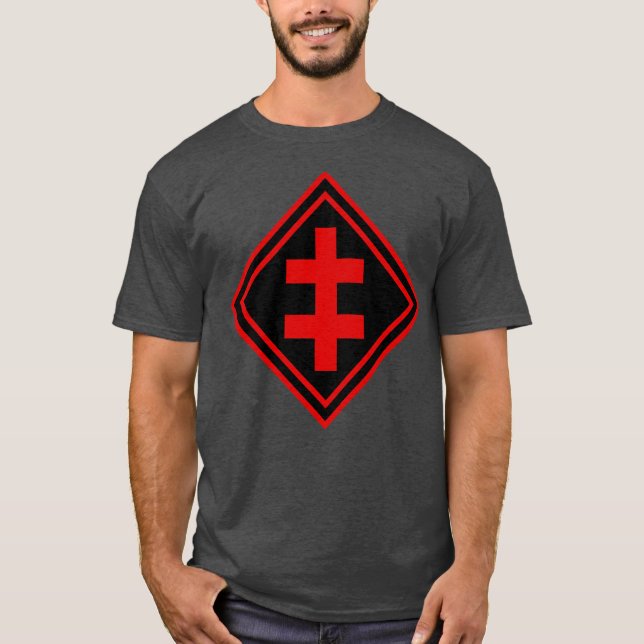 T-shirt La Croix de Lorraine - v2 (rouge) (Devant)