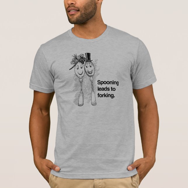 T-shirt La cuillère mène à la fourchette (Devant)