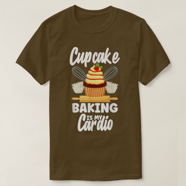 T-shirt La Cuisine À Cupcake Est Ma Cuisine Cardio Drôle (Design devant)
