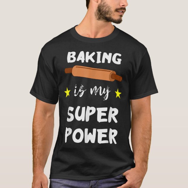 T-shirt La Cuisine Est Ma Super Puissance Funky Baker Pâti (Devant)