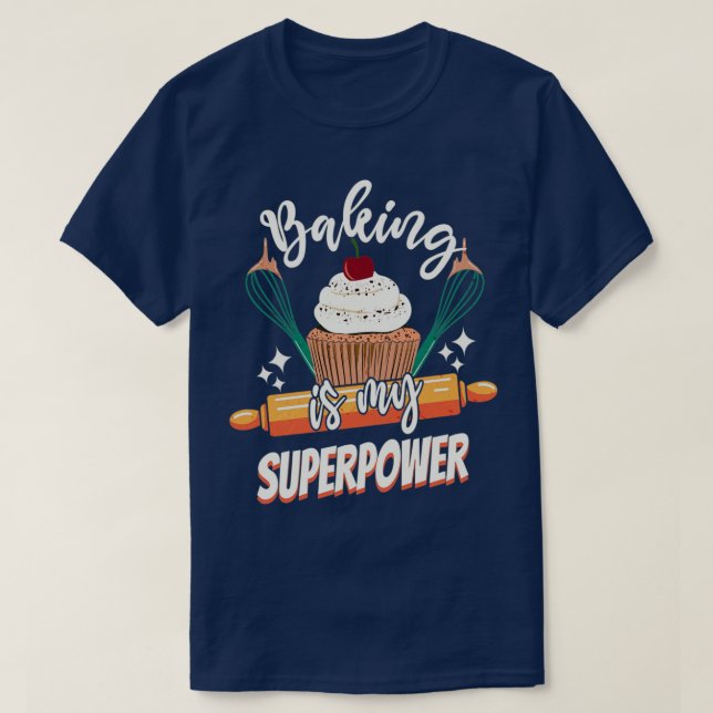 T-shirt La Cuisine Est Ma Superpuissance Funky Cupcake Pas (Design devant)