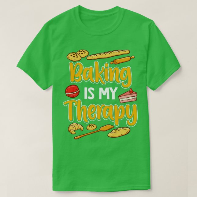 T-shirt La Cuisine Est Ma Thérapie Boulangerie (Design devant)