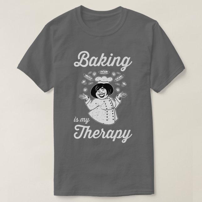 T-shirt La Cuisine Est Mon Thérapie Hobby Baker Confection (Design devant)