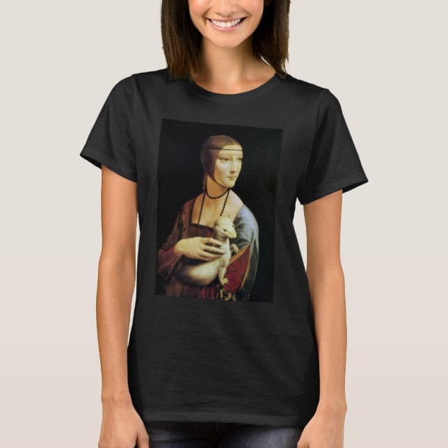 T-shirt La Dame à l'hermine de Léonard de Vinci (Devant)