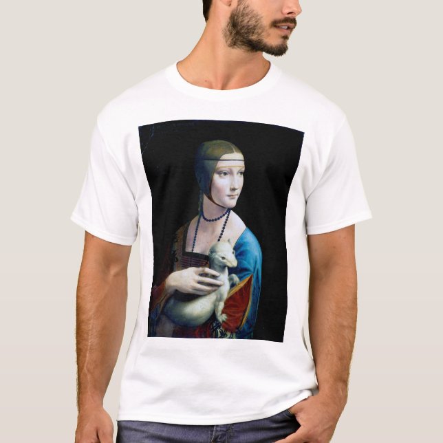 T-shirt La Dame avec une mine, Léonard de Vinci (Devant)