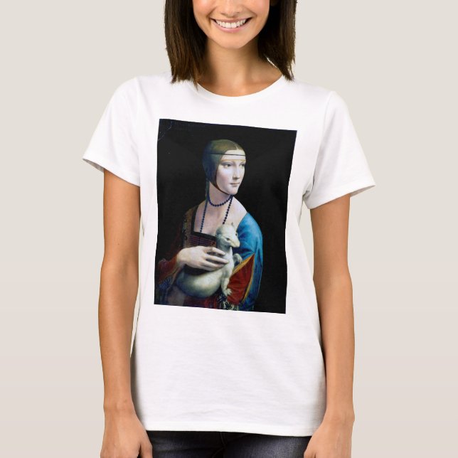 T-shirt La Dame avec une mine, Léonard de Vinci (Devant)