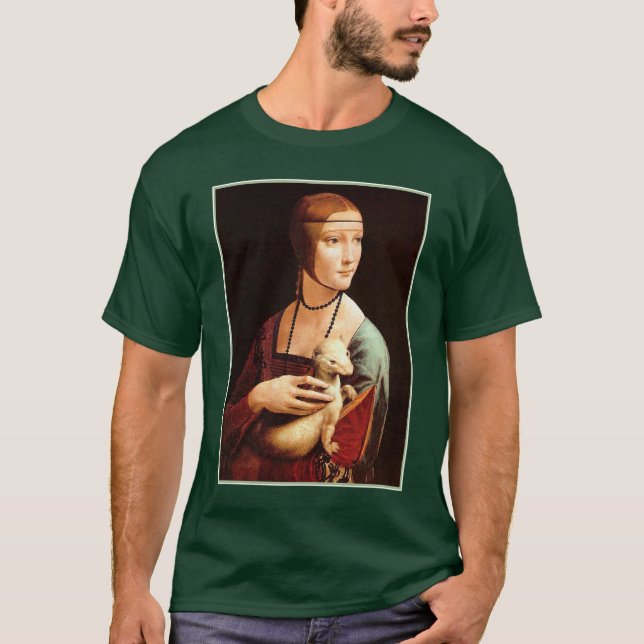 T-shirt La dame de Da Vinci avec l'hermine (Devant)