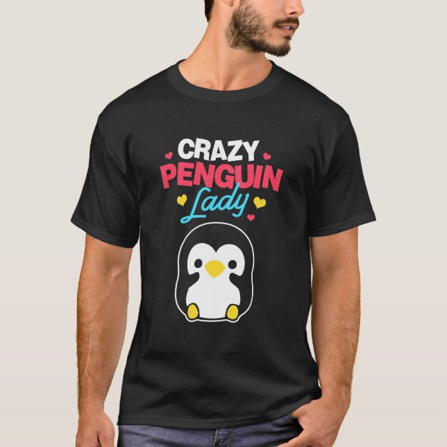T-shirt La dame du pingouin fou (Devant)