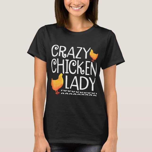 T-shirt La dame folle du poulet (Devant)