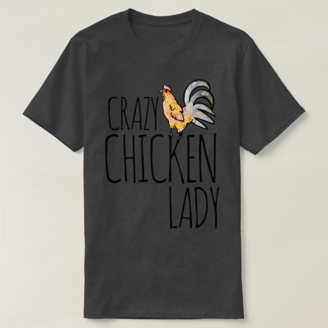T-shirt La dame folle du poulet (Design devant)