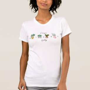 T-shirt La Dame Plante folle  Couleur d'eau chic Plantes p