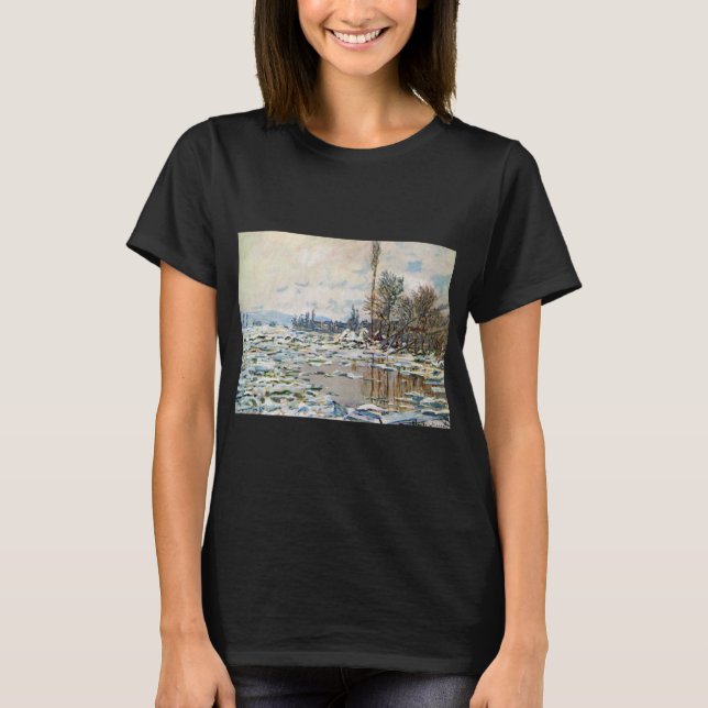 T-shirt La débâcle des glaces par Claude Monet (Devant)