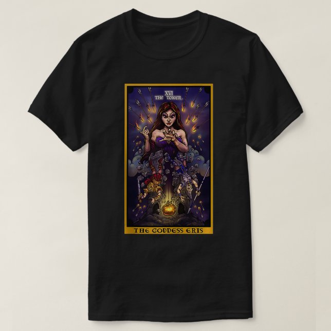 T-shirt La déesse Eris La carte Tarot Tour Wiccan Pagan (Design devant)