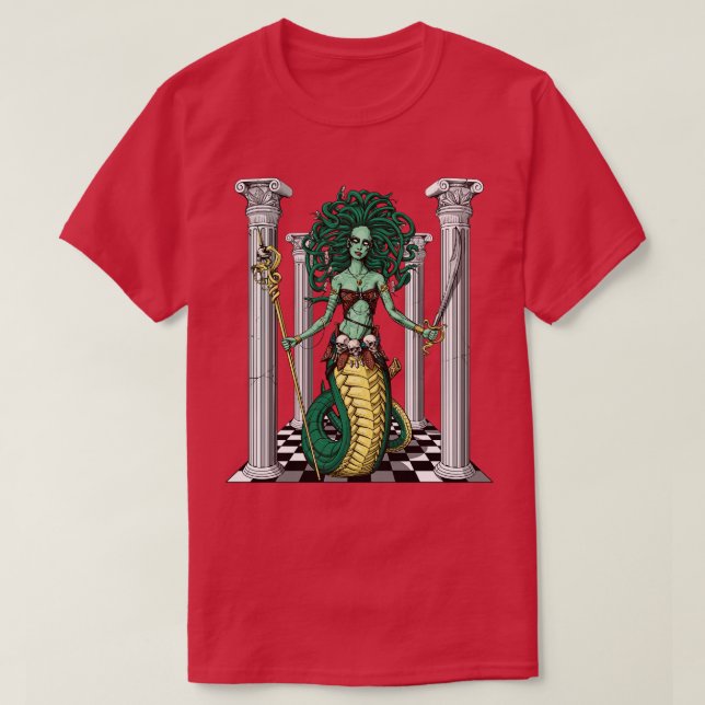 T-shirt La déesse grecque Medusa Gorgon (Design devant)