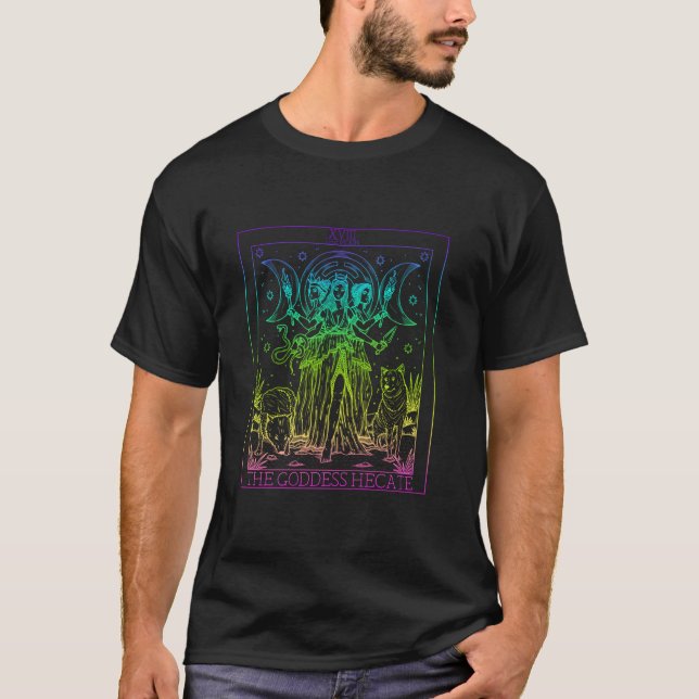 T-shirt La déesse Hecate Tarot Card Triple Lune Sorcière I (Devant)