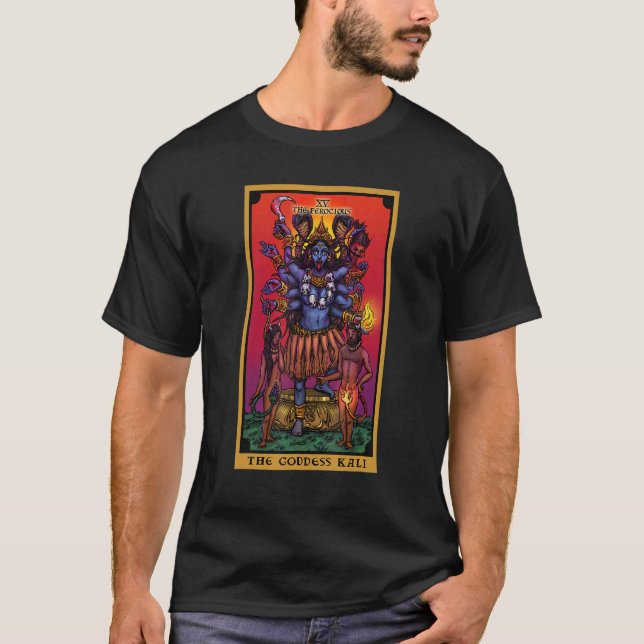 T-shirt La Déesse Kali La Carte Ferroce Tarot Hindu En (Devant)