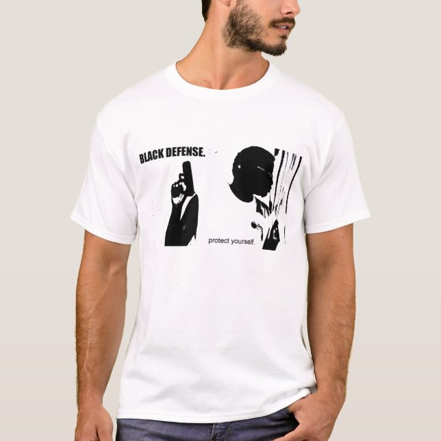 T-shirt la défense de noir de reb du DJ (Devant)