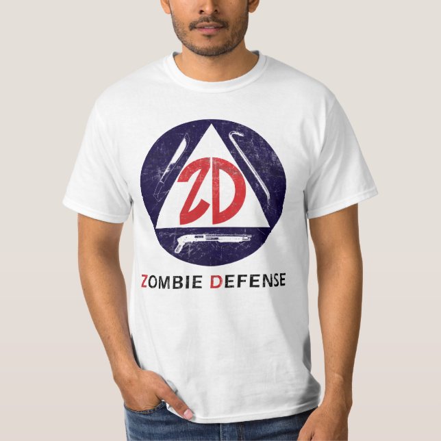T-shirt La défense de zombi (Devant)