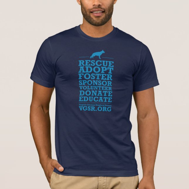 T-shirt La délivrance bleue des hommes adoptent le berger (Devant)