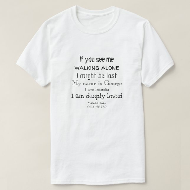 T-shirt La démence ergotant le texte noir (Design devant)