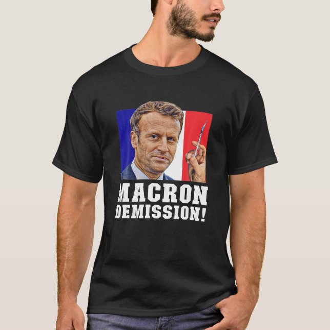 T-shirt La démission de Macron ! Politique (Devant)