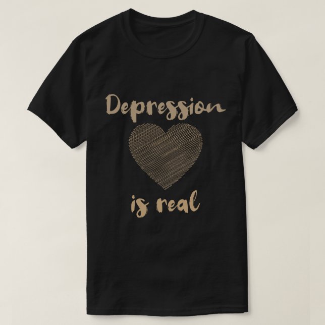 T-shirt La dépression est réelle (Design devant)