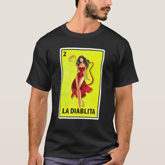 T-shirt La Diablita Mexicaine Loterie parodique (Devant)