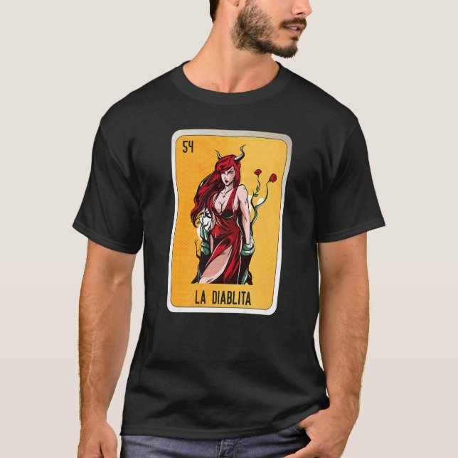 T-shirt La Diablita Mexicaine Lotterie Cartes de Bingo (Devant)