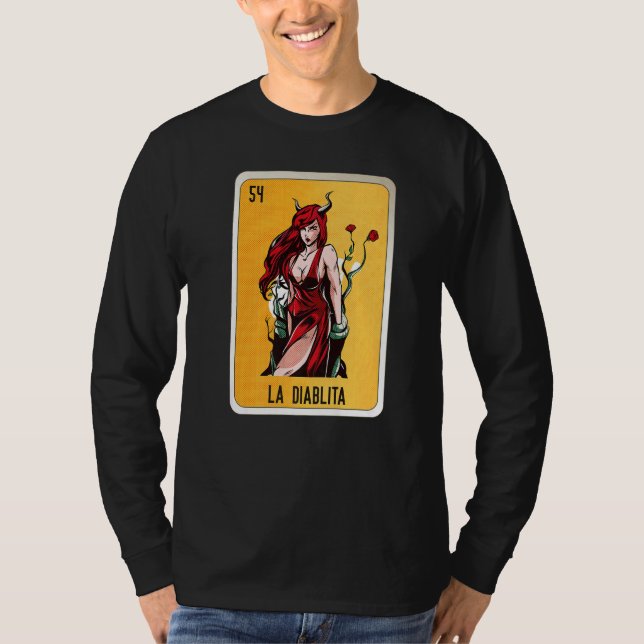 T-shirt La Diablita Mexican Slang Lottery Bingo Cards   (Devant)