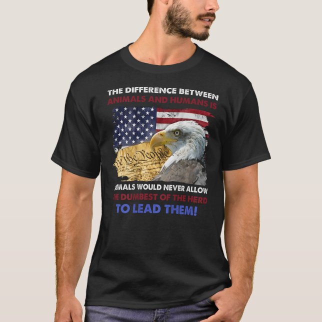 T-shirt La Différence Entre Animaux Et Humains Est L'Anima (Devant)