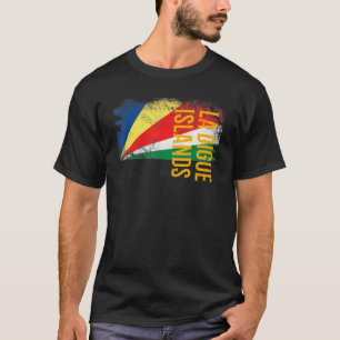 T-shirt La Digue Îles Seychelles Drapeau Hommes Femmes Enf