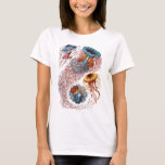 T-shirt La disco Medusae d'Ernst Haeckel<br><div class="desc">Créé avec une illustration scientifique vintage par le biologiste allemand Ernst Haeckel</div>
