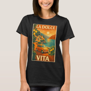 T-shirt La Dolce Vita – Affiche de voyage de la côte itali