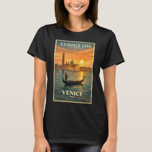 T-shirt La Dolce Vita - Affiche de voyage vintage Venise