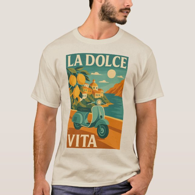 T-shirt La Dolce Vita – Retro Italian Coast Travel (Devant)
