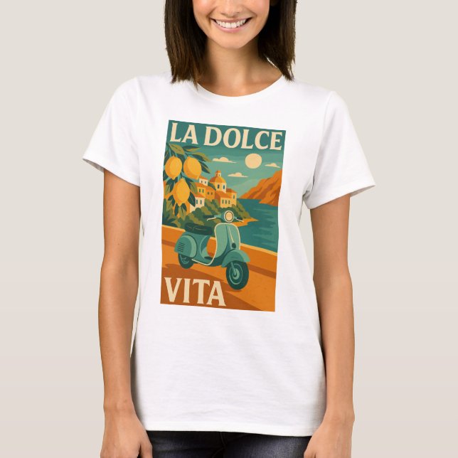 T-shirt La Dolce Vita – Retro Italian Coast Travel (Devant)