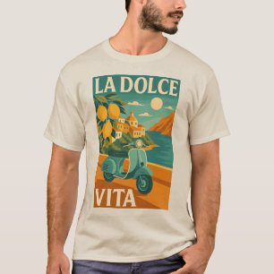 T-shirt La Dolce Vita – Voyage sur la Côte Italienne Rétro