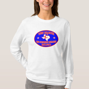 T-shirt la douille des femmes ovales de logo de