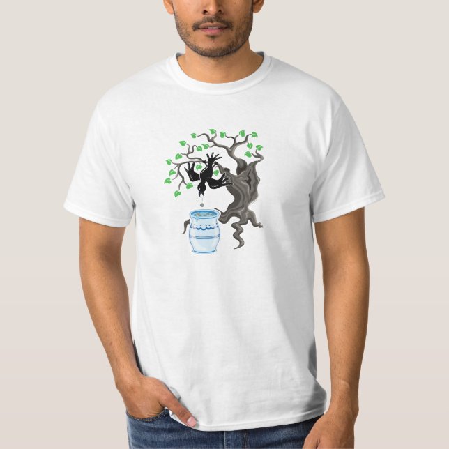 T-shirt La fable d'Ésope, la corneille et le broc (Devant)
