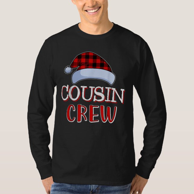 T-shirt La famille Cousin Crew Père Noël fait son jambon d (Devant)