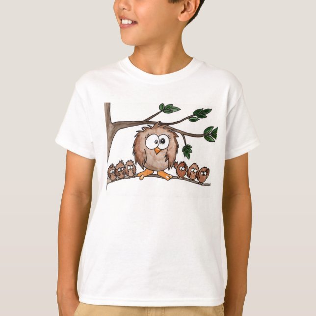 T-shirt La famille de hibou (Devant)